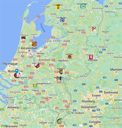 eredivisie teams map